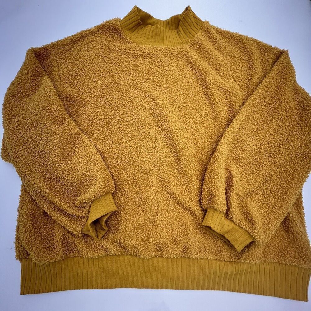 Anthropologie Porridge Mustard Sweatshirt Teddy Bear Size Large